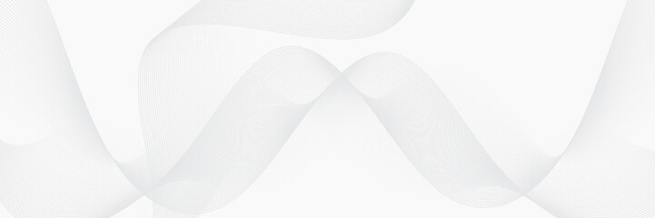 3D white geometric abstract background overlap layer on bright space with waves decoration.