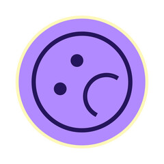 Abstract purple circle with dark symbols