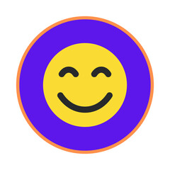 Fototapeta premium Happy smiley face icon with purple border