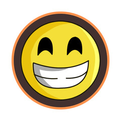 Cartoon smiley face with a big happy grin