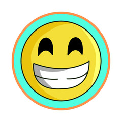 Fototapeta premium Happy smiley face with big grin and bright eyes