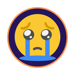 Sad crying emoji face with tears