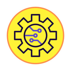 Gear with integrated circuit technology symbol