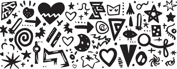 Abstract Hand Drawn Doodle Elements Vector Set

Modern Ink Brush Shapes and Symbols Collection

Creative Abstract Marks and Scribble Design Pack