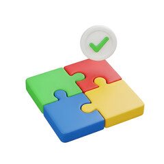Completed Puzzle Solution with Check Mark Icon