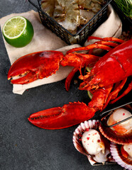 Assorted seafood. Mediterannean food concept.