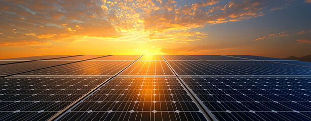 Detailed closeup of solar photovoltaic modules ready for setup under strong sunlight, clean background with room for text