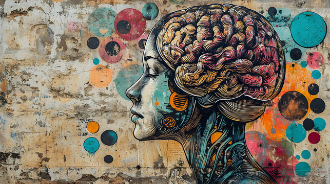 Conceptual abstract art featuring overlapping brain illustrations and thought clouds, visualizing the interconnectedness, depth, and dynamism of human thought processes.