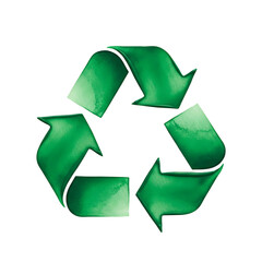 Obraz premium Green Recycle Symbol on Black Background
