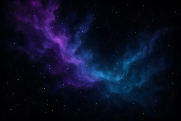 Obraz premium Mystical celestial nebula swirl with bioluminescent dust and deep purples