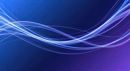 Abstract Blue Light Streaks on Dark Background