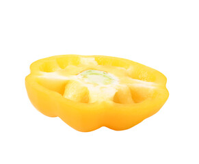 Slice of Sweet yellow pepper. on transparent png