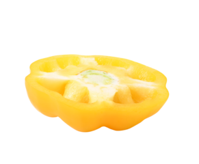 Slice of Sweet yellow pepper. on transparent png