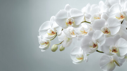 Fototapeta premium 白い胡蝶蘭の背景 / White Orchid Background