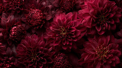 ボルドーダリアの背景 / Burgundy Dahlia Background © み