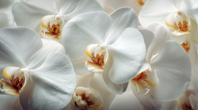 白い胡蝶蘭の背景 / White Orchid Background