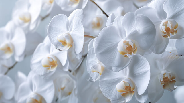 白い胡蝶蘭の背景 / White Orchid Background