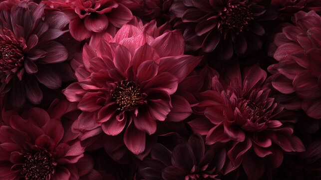 ボルドーダリアの背景 / Burgundy Dahlia Background