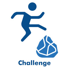 Challenge Icon in Duotone Solid Style. Vector Illustration for motivation, problem solving, and competition concept.