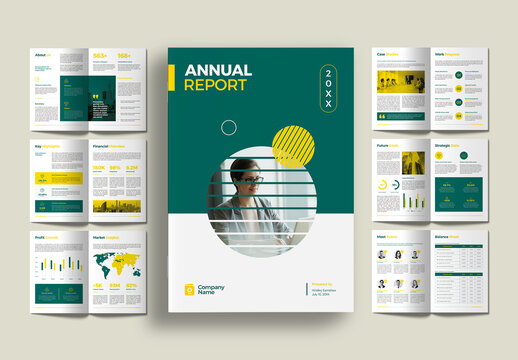 Modern Company Annual Report Book Template for Financial Growth