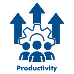 Productivity Icon in Duotone Solid Style. Vector Illustration for efficiency, teamwork, and performance concept.