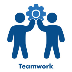 Teamwork Icon in Duotone Solid Style. Vector Illustration for partnership, unity, and cooperation concept.