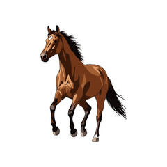 Obraz premium vector illustration of a horse with a white background 