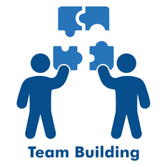 Team Building Icon in Duotone Solid Style. Vector Illustration for collaboration, leadership, and human resource concept.