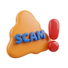 Warning Sign 3d Rendered Scam Alert