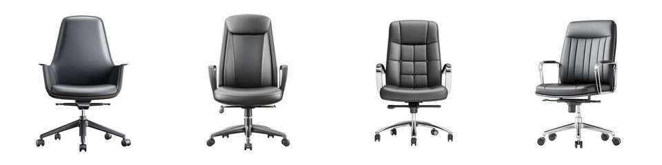 Fototapeta premium Executive Chairs: Modern Black Leather Seating