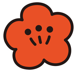 年賀状の梅の花のイラスト素材