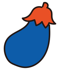 年賀状の茄子のイラスト素材