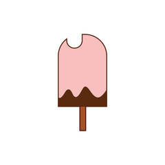 chocolate ice cream cone vector illustration on blank background