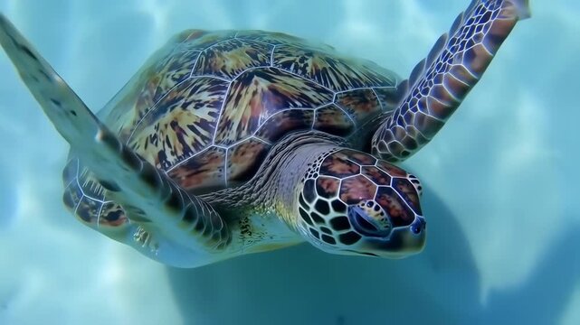 Underwater view of a sea turtle