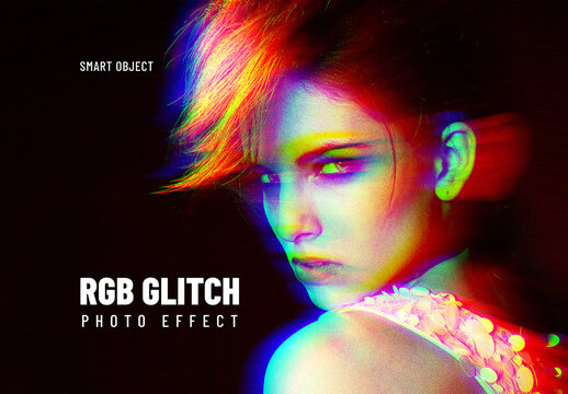 RGB Glitch Distortion Photo Effect