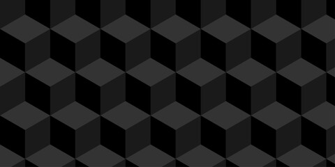 Minimal abstract dark black background from cubes victor art. Geometric tiles and mosaic creative stylish seamless pattern block cube background. minimal hexagon Cubes mosaic shape vector design	
