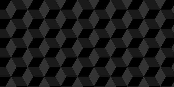 Minimal abstract dark black background from cubes victor art. Geometric tiles and mosaic creative stylish seamless pattern block cube background. minimal hexagon Cubes mosaic shape vector design	
