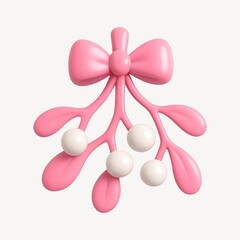 Fototapeta premium Pink mistletoe with white berries.