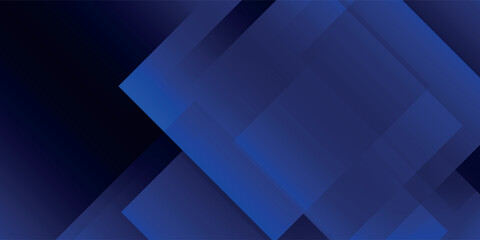 Abstract background in deep blue tones conveys depth and perspective with overlapping rectangular shapes.