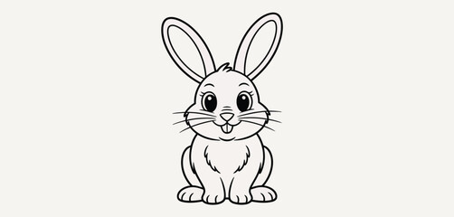 Cute cartoon bunny rabbit with big ears and expressive eyes