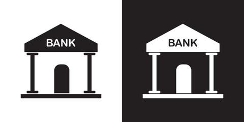 Bank icon symbol for apps and websites. Bank sign and symbol, museum, university.