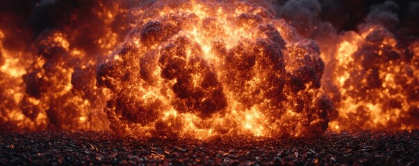 Obraz premium A burning pile of dollar bills symbolizing financial losses concept. An intense explosion scene showcasing energy and chaos.