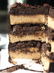 texture of coffee and chocolate cake