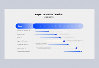Minimalist Project Schedule Timeline Infographic Template for Business Planning