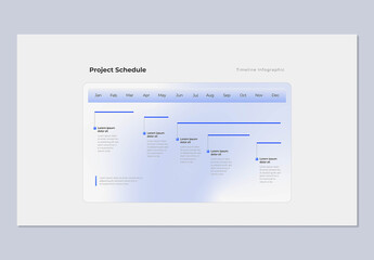 Project Schedule Horizontal Timeline Infographic Template