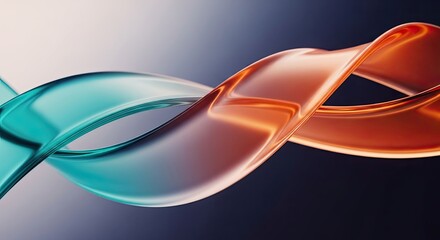 Two Intertwined Ribbons of Turquoise and Orange