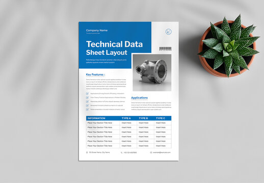 Technical Specification Sheet Template for Industrial