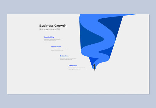 Business Growth Strategy Infographic Template with Success 4 Steps