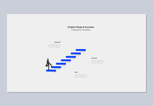 Project Steps and Success Infographic Template with Stair to Success Presentation