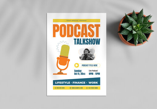 Podcast Event Flyer Template